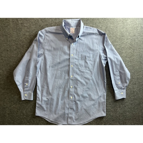 Brooks Brothers Other - Brooks Brothers 346 Mens 16 2/3 Blue White Micro Check Non-Iron Dress Shirt